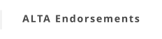 ALTA Endorsements